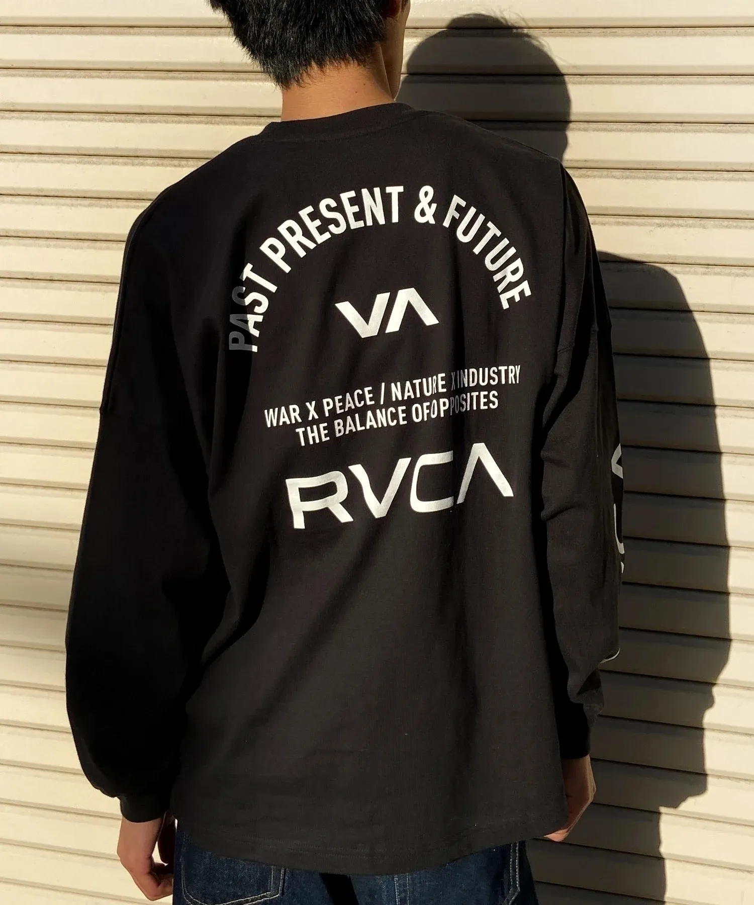 RVCA  |Crew Neck Unisex Street Style Long Sleeves Cotton Oversized