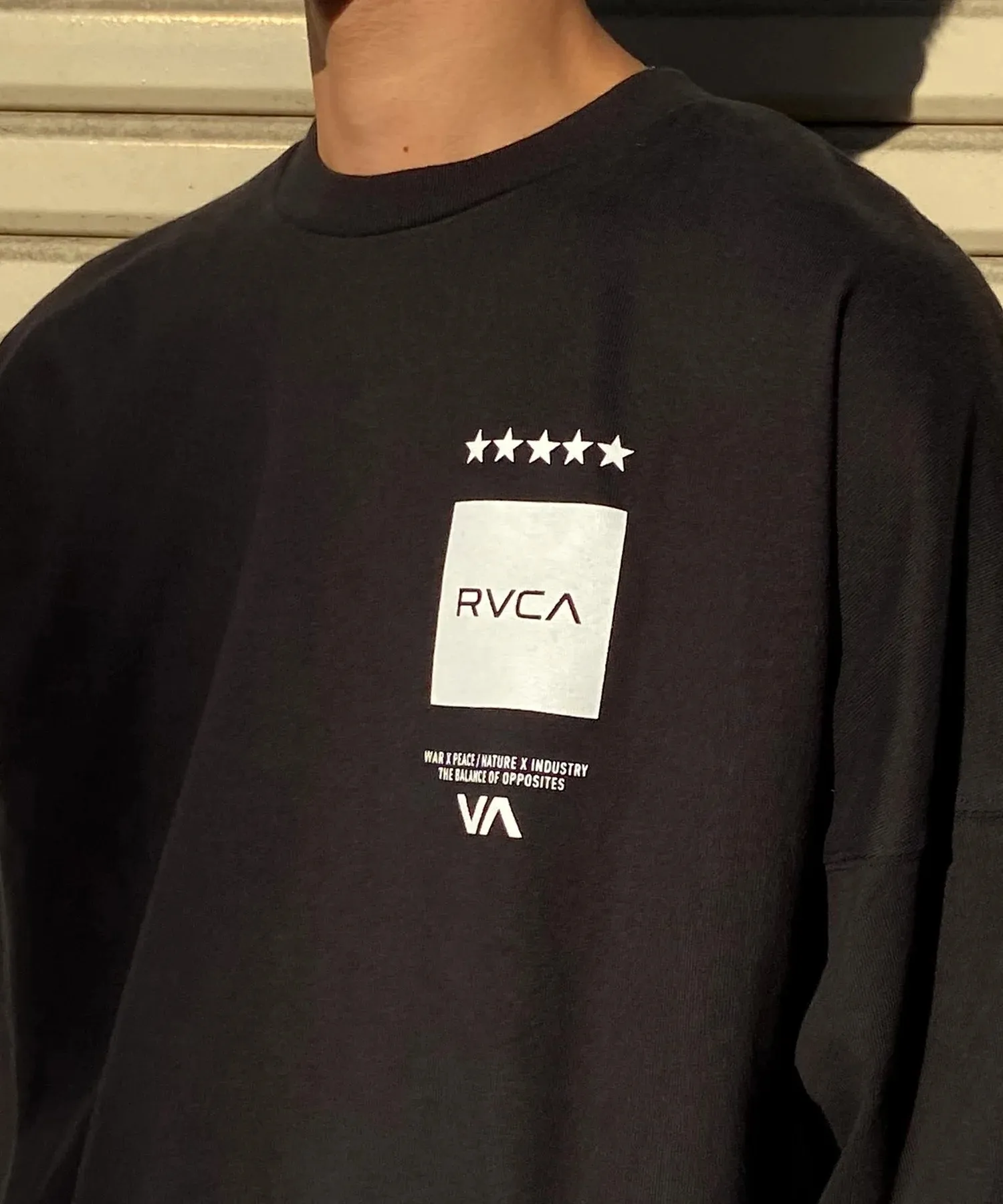 RVCA  |Crew Neck Unisex Street Style Long Sleeves Cotton Oversized