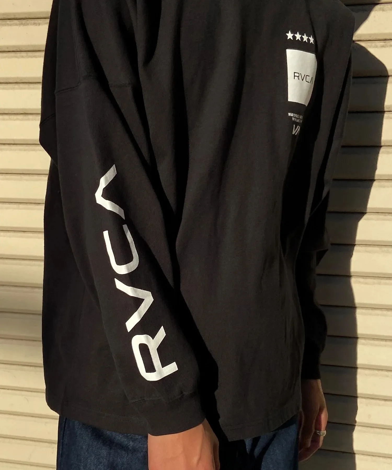 RVCA  |Crew Neck Unisex Street Style Long Sleeves Cotton Oversized