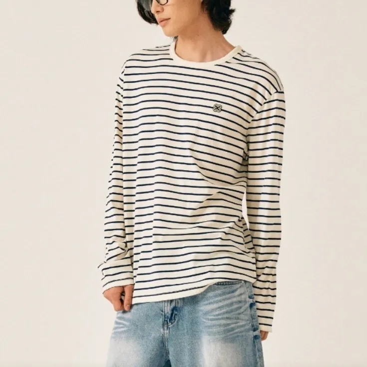 SATUR  |Crew Neck Stripes Unisex Street Style U-Neck Long Sleeves