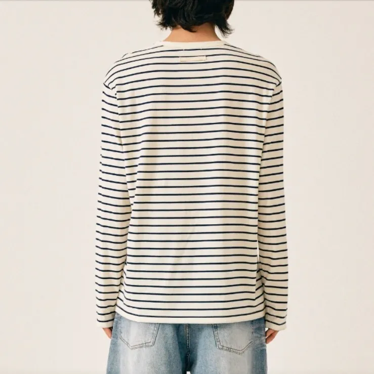 SATUR  |Crew Neck Stripes Unisex Street Style U-Neck Long Sleeves