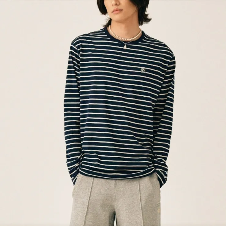 SATUR  |Crew Neck Stripes Unisex Street Style U-Neck Long Sleeves