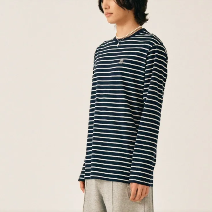 SATUR  |Crew Neck Stripes Unisex Street Style U-Neck Long Sleeves