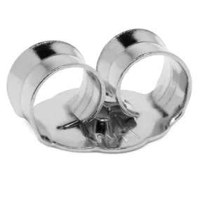 Single Earring Back Replacement |14K Solid White Gold | Threaded Push on-Screw off |Quality Die Struck | Post Size .032 | 1 Back