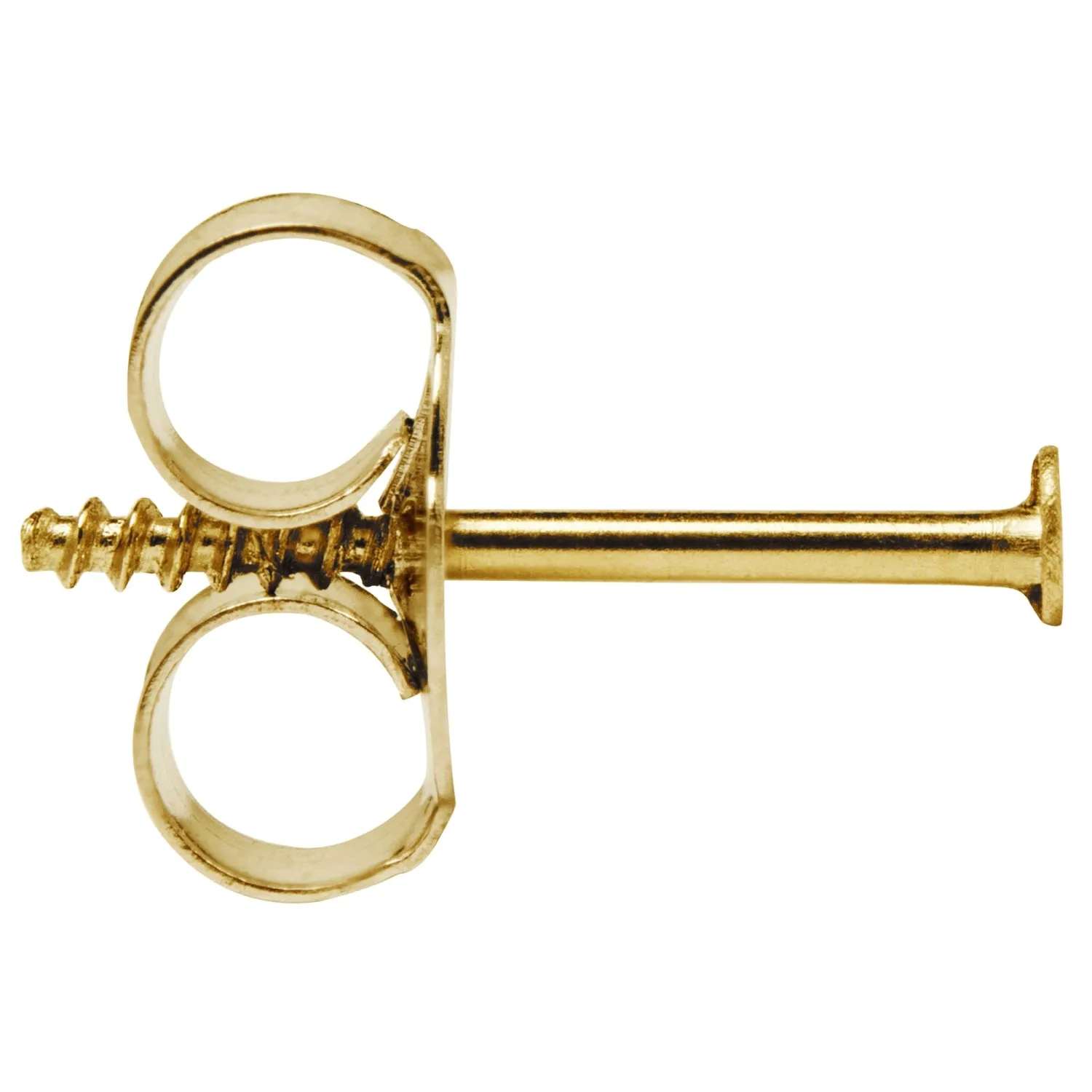 Single Earring Back Replacement |14K Solid Yellow Gold | Threaded Push on-Screw off |Quality Die Struck | Post Size .032 | 1 Bac