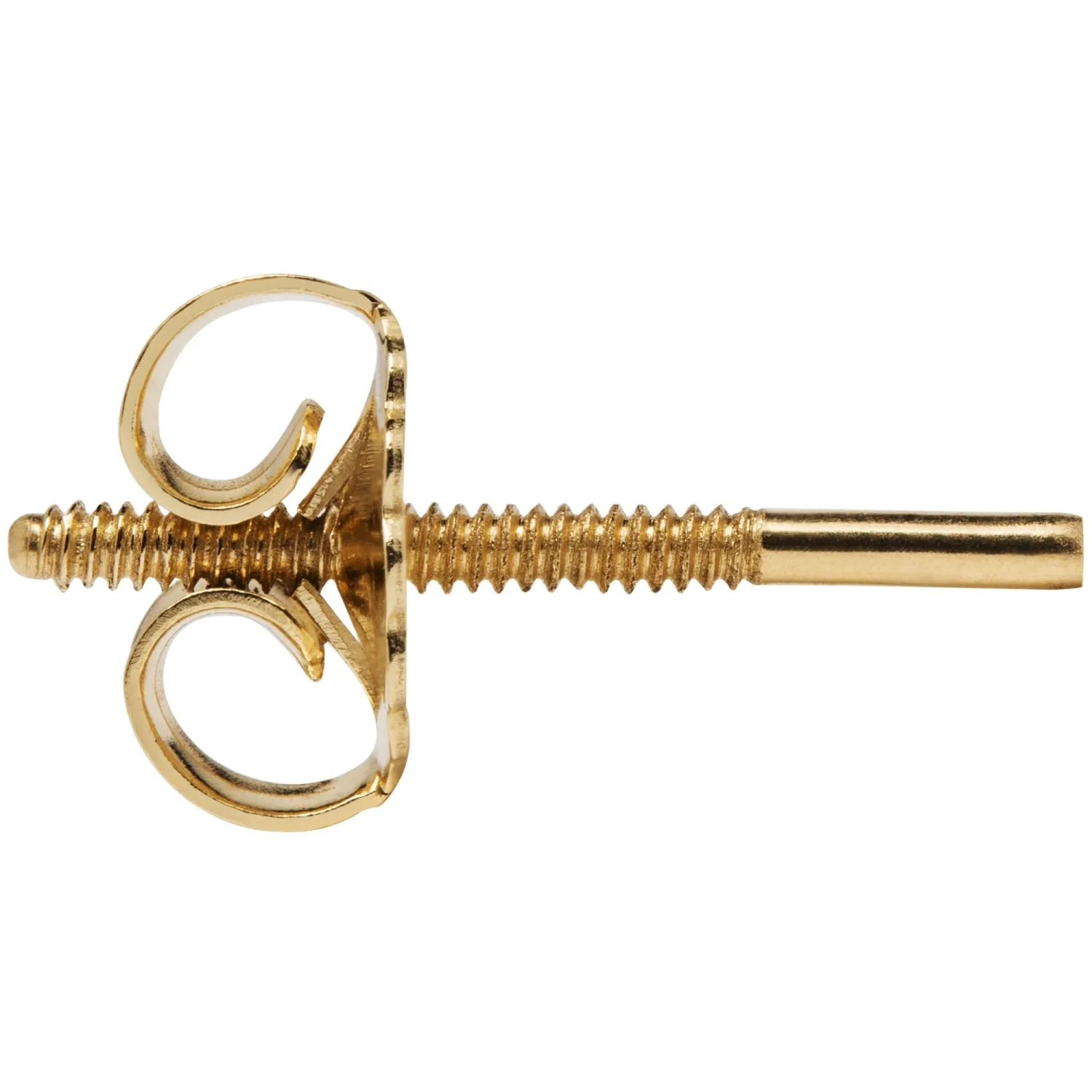 Single Earring Back Replacement |14K Solid Yellow Gold | Threaded Push on-Screw off |Quality Die Struck | Post Size .0375 | 1 Ba