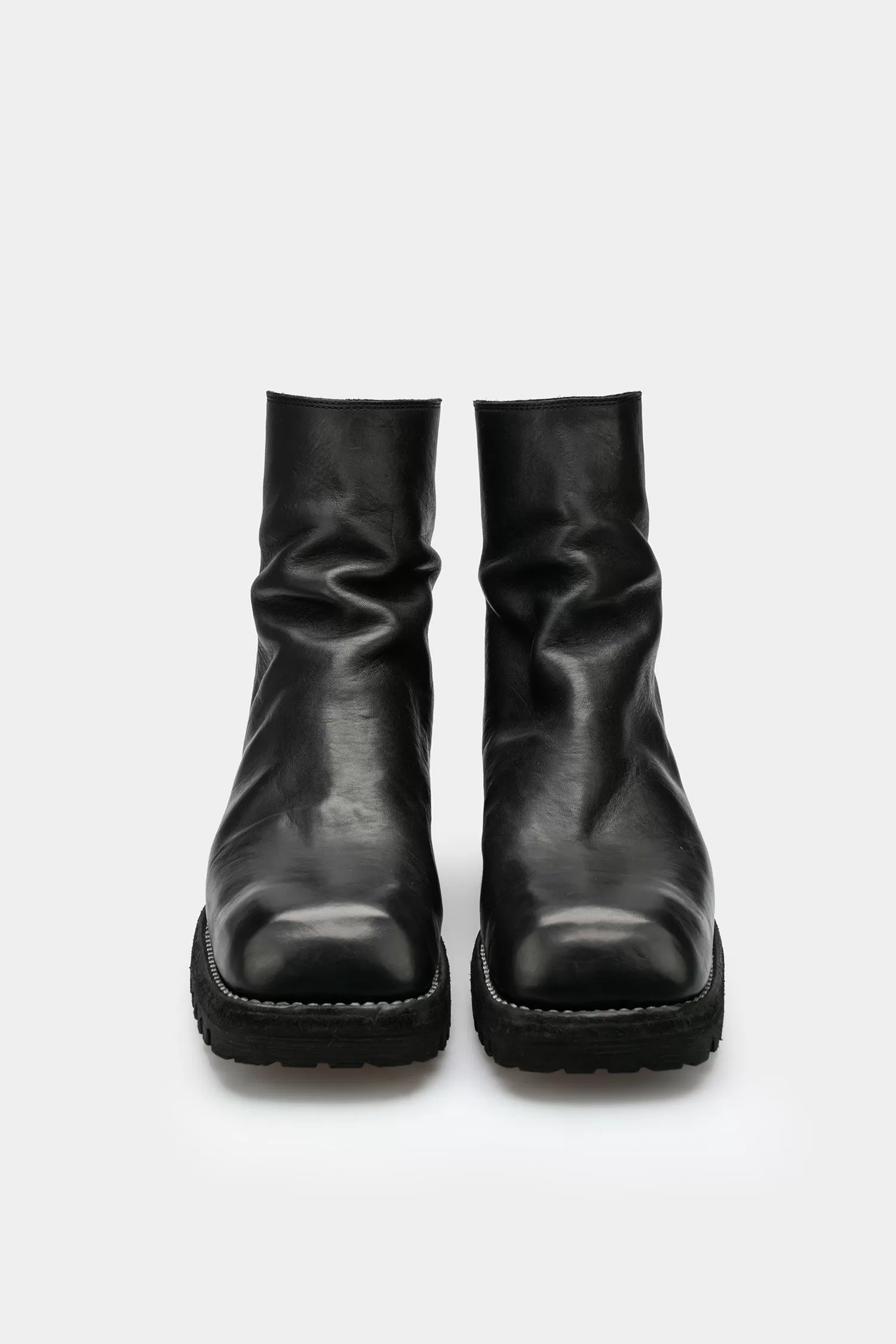 Square toe back zip boots | 79086V