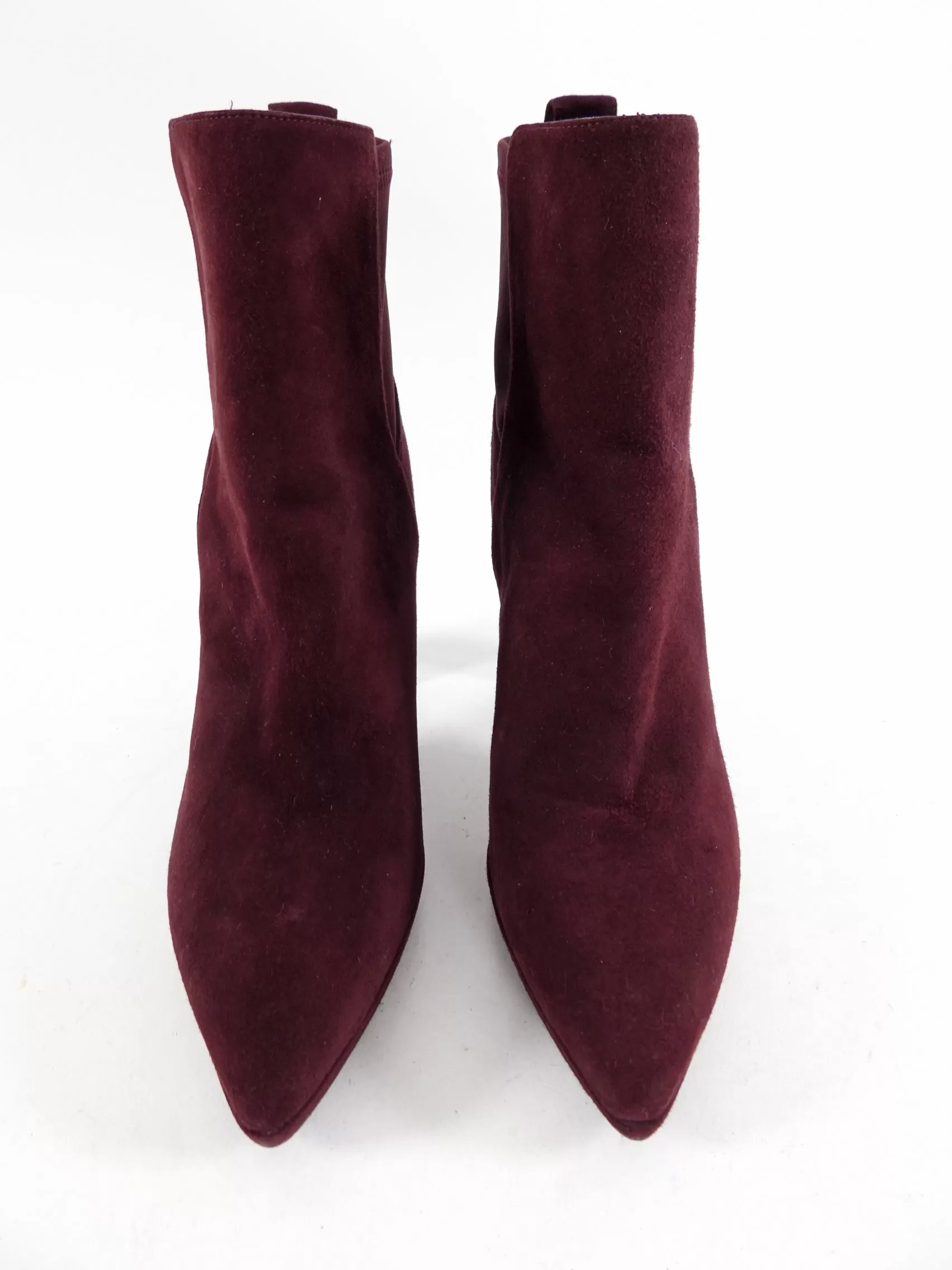 Stuart Weitzman Burgundy Suede 110mm Ankle Boots - 8