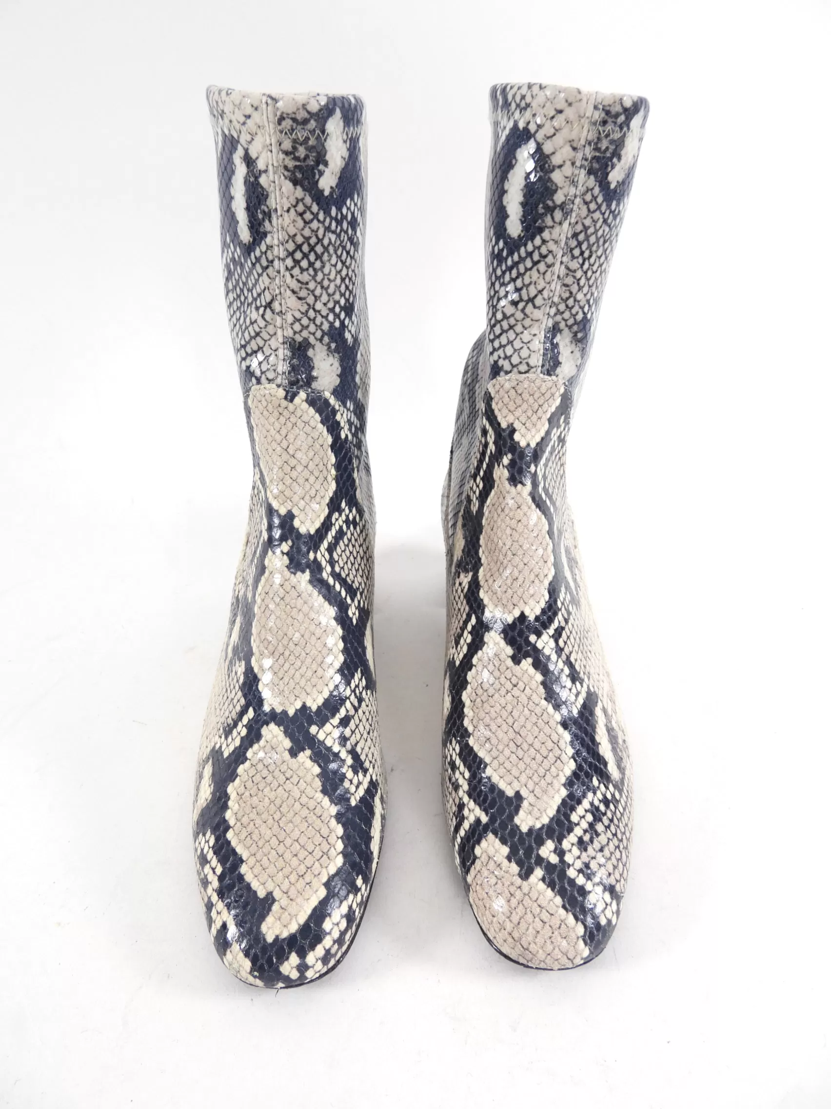 Stuart Weitzman Faux Snake Print Stretch Fabric Ankle Boot - 6