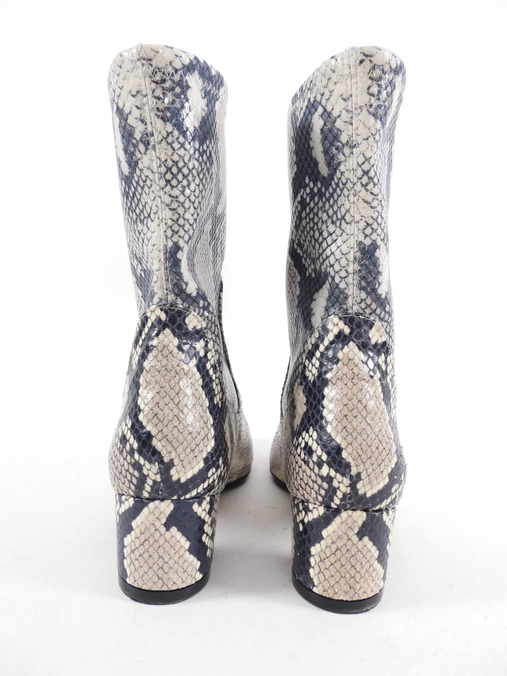 Stuart Weitzman Faux Snake Print Stretch Fabric Ankle Boot - 6