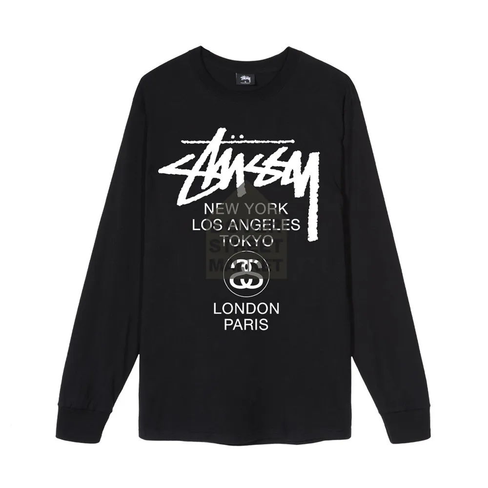 STUSSY  |Crew Neck Unisex Street Style Collaboration Long Sleeves