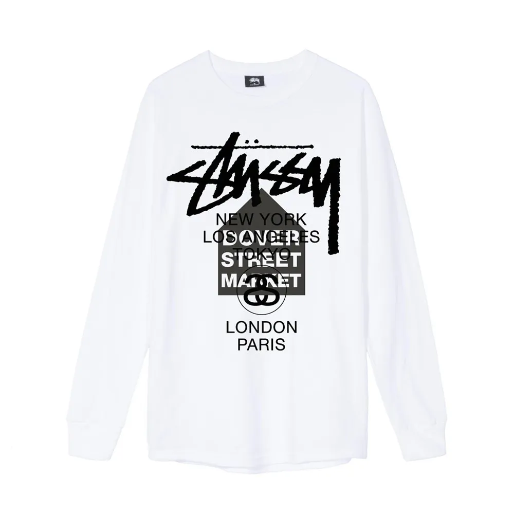 STUSSY  |Crew Neck Unisex Street Style Collaboration Long Sleeves