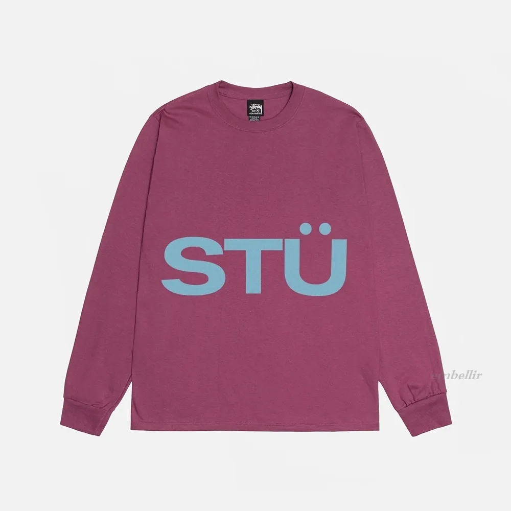 STUSSY  |Crew Neck Unisex Street Style Long Sleeves Cotton