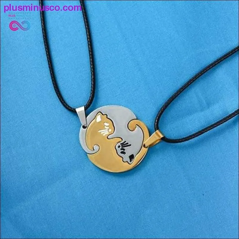 The Purrfect Pendant Necklace , Couple heart necklace Cute