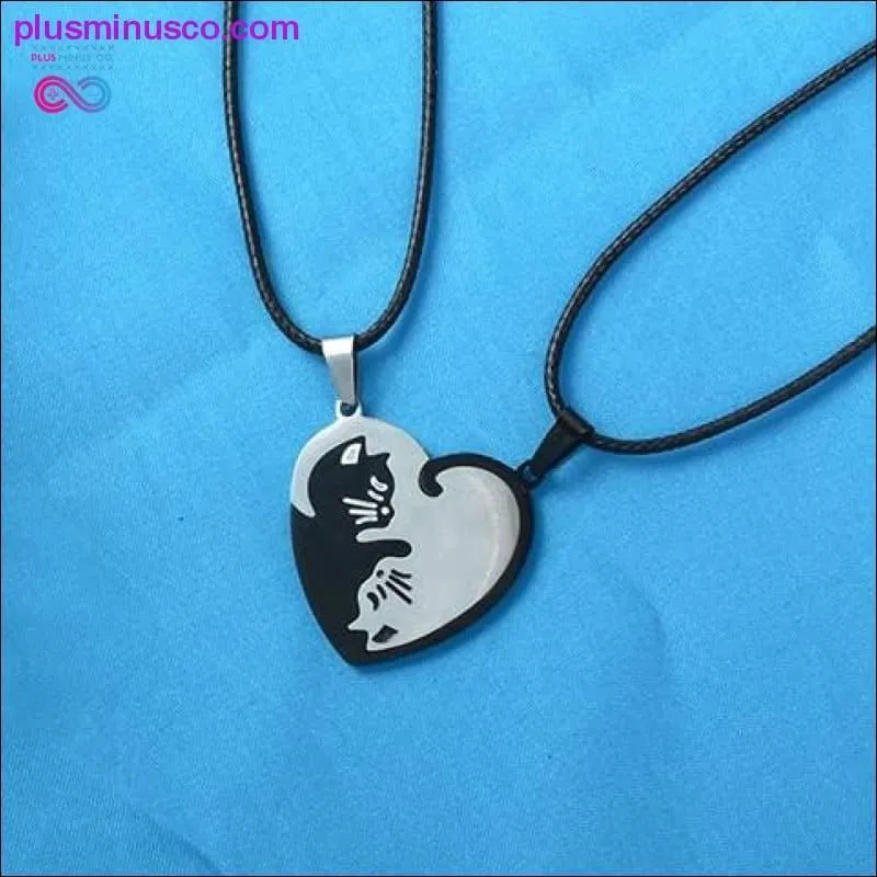 The Purrfect Pendant Necklace , Couple heart necklace Cute