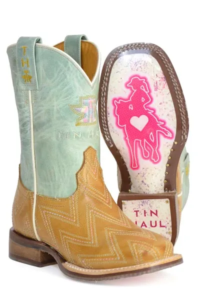 Tin Haul Square Toe Youth Girl's Dancette Cowgirl Love Boot