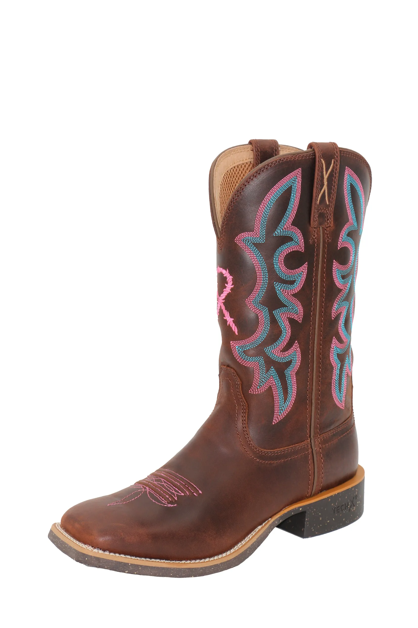 Twisted X Ladies 11 Tech X 2 Boot - Chocolate Truffle/Pink/Blue - TCWXTR010