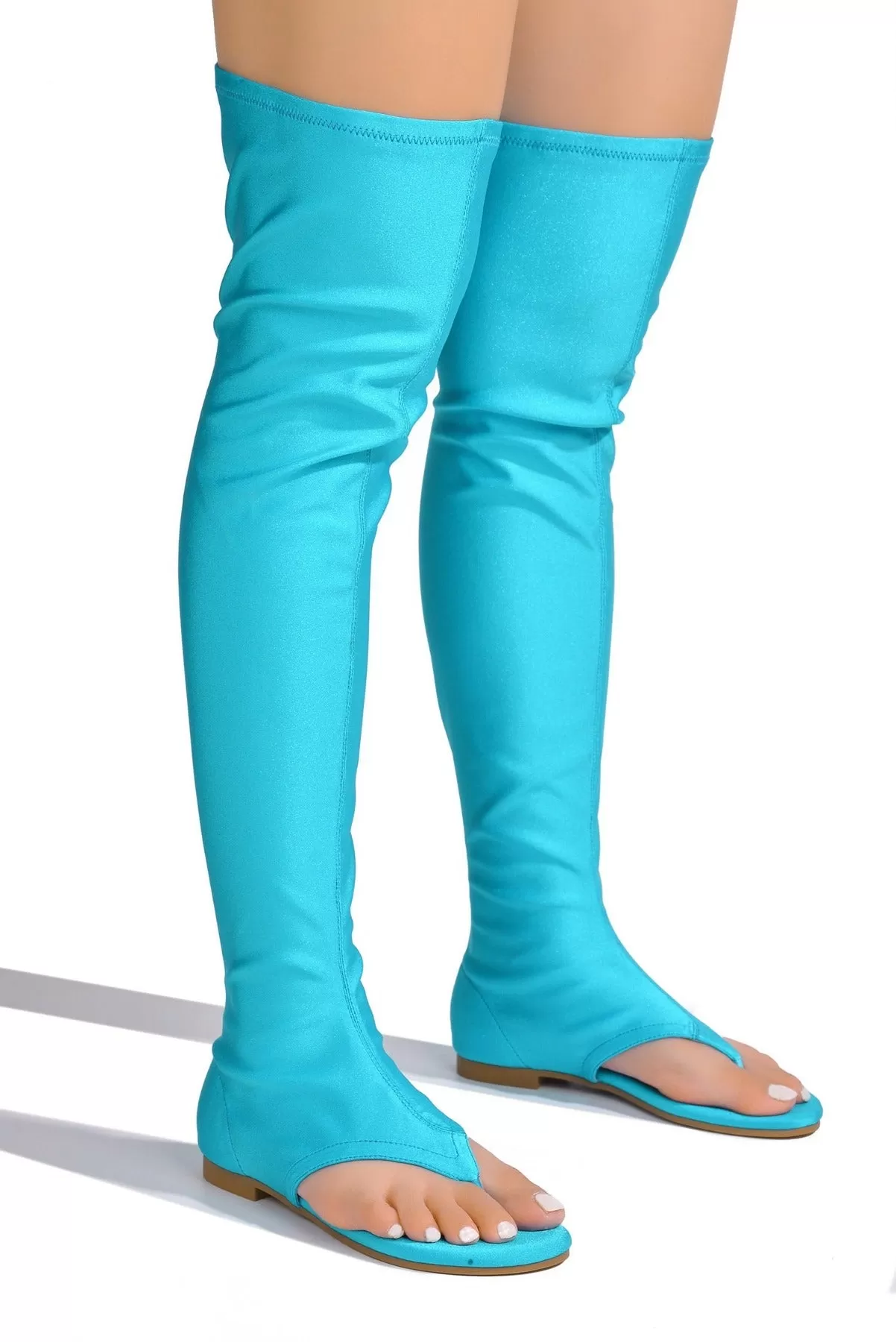 Vijaya Thigh High Sandals - Aqua