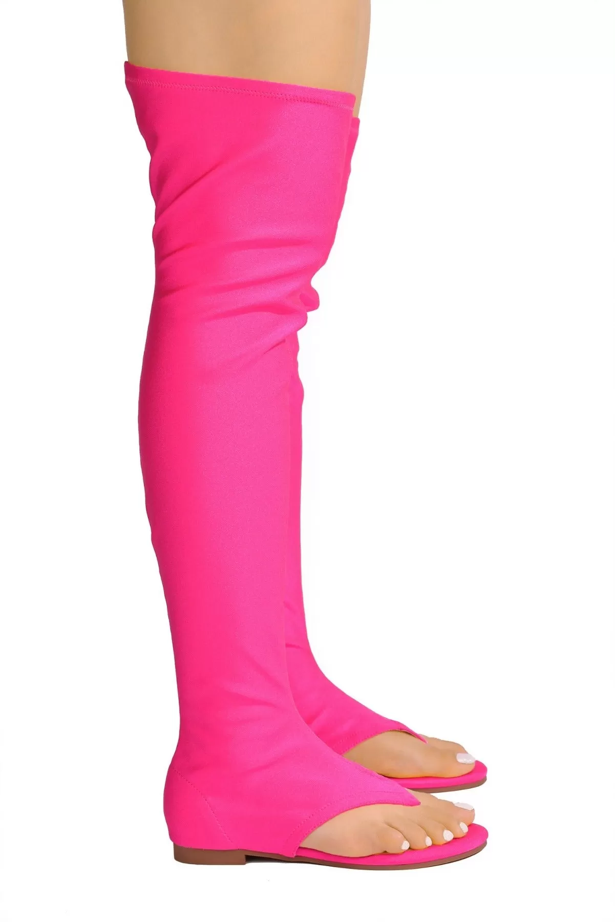 Vijaya Thigh High Sandals - Fuchsia