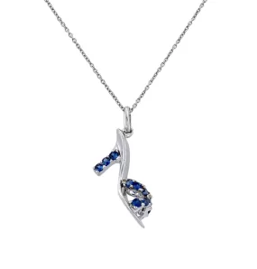 White gold 14k heels sapphire pendant