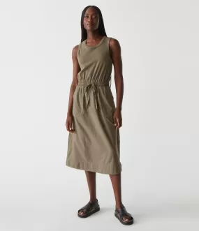 WILHELMINA RIB MIXED MIDI DRESS