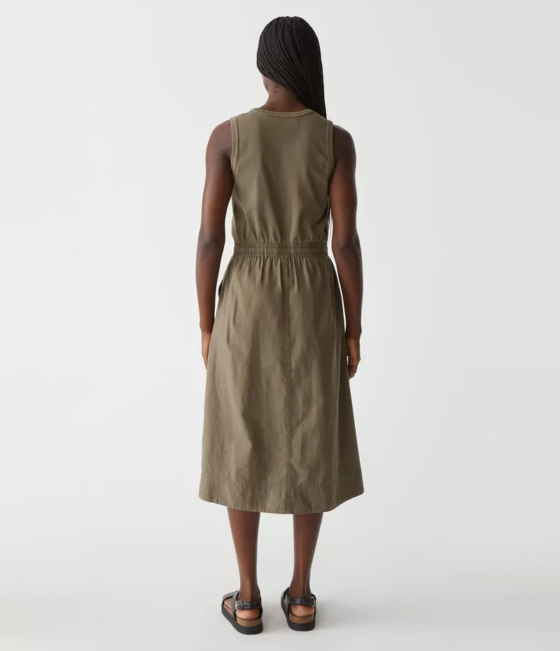 WILHELMINA RIB MIXED MIDI DRESS