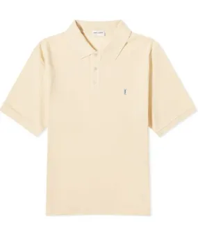 Yves Saint Laurent Men's YSL Logo Polo Shirt Yellow & Blue