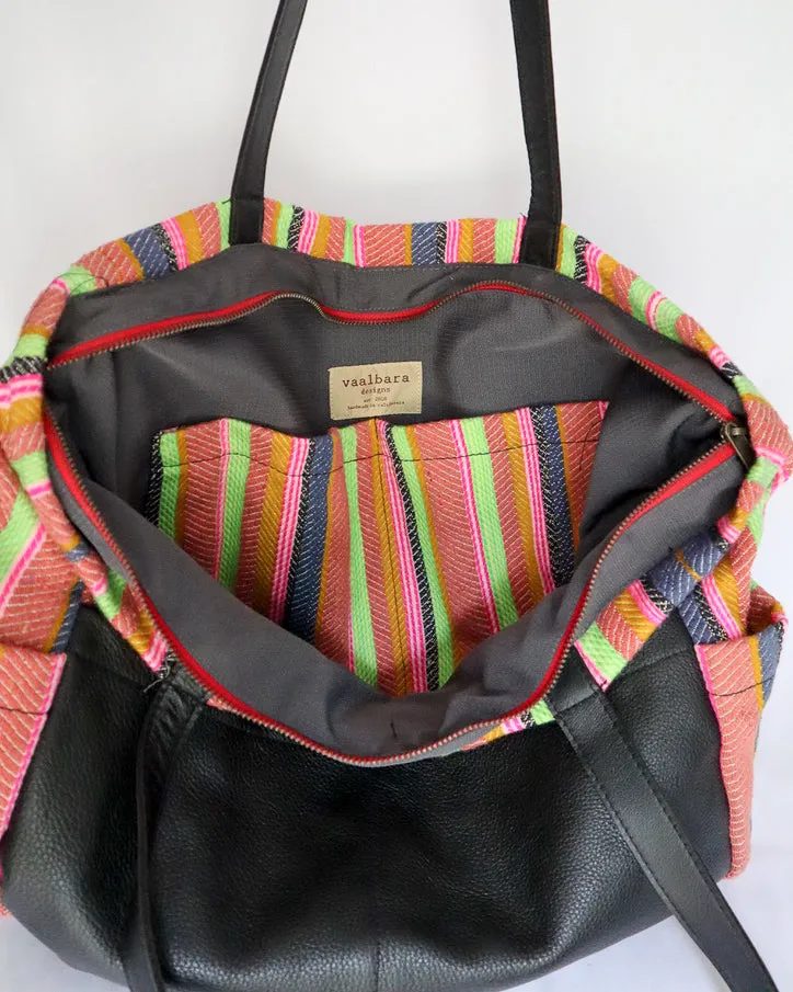 Ziggy Diaper Bag in Black Leather